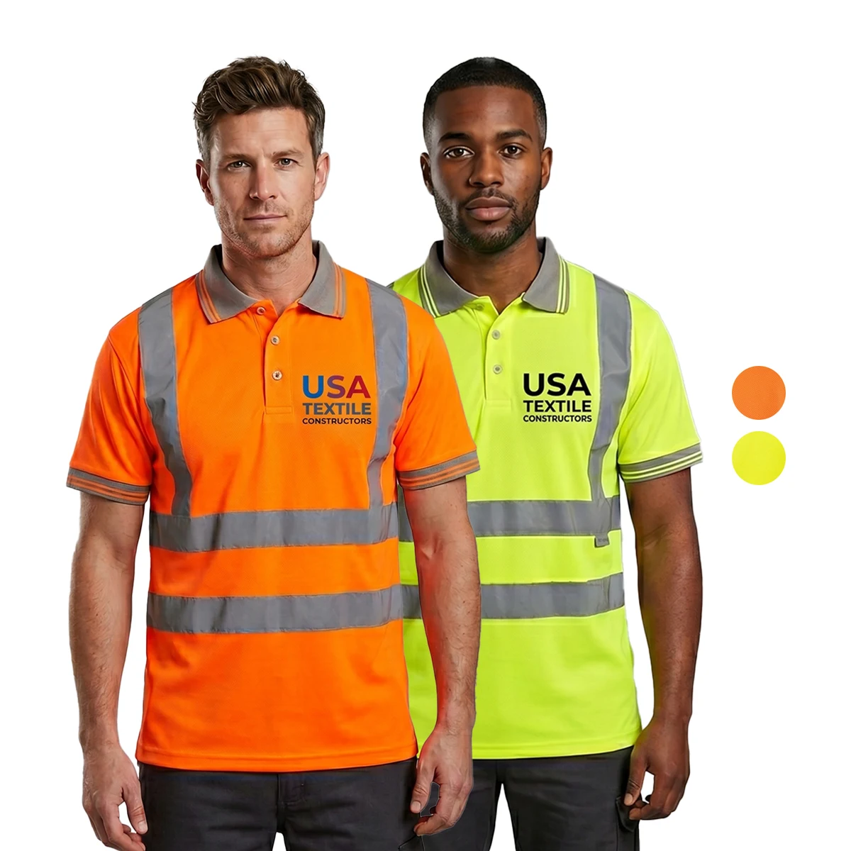 Class 2 Safety Polo Birdseye Mesh Shirt with 2" Reflective Tape 1