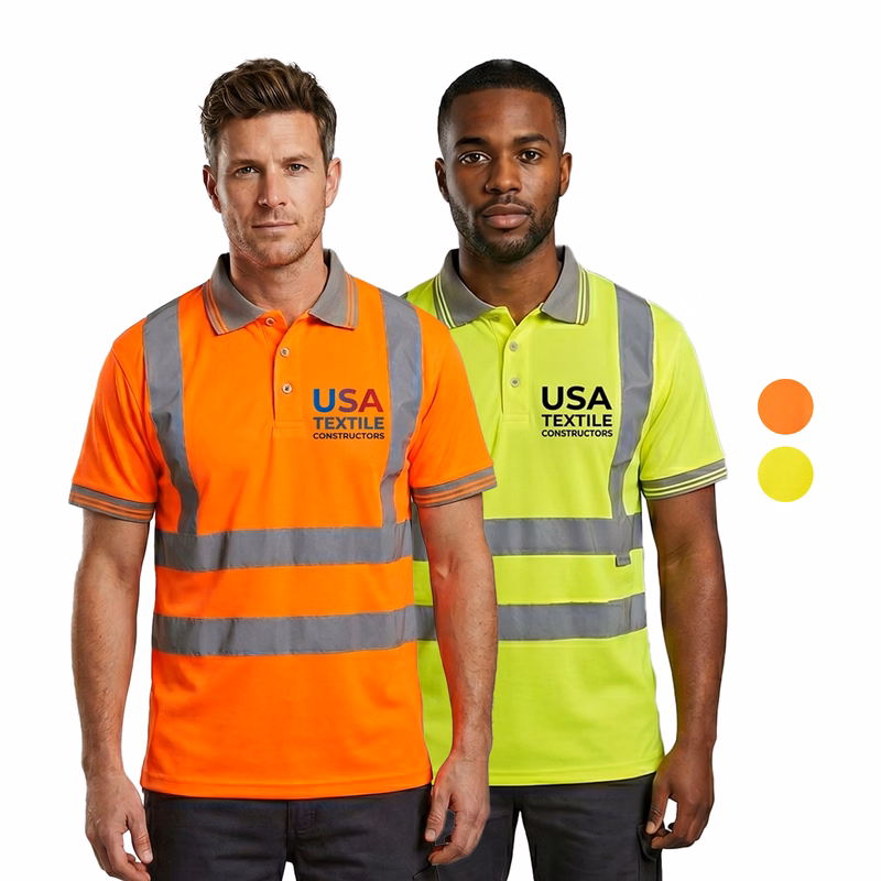 Class 2 Safety Polo Birdseye Mesh Shirt with 2" Reflective Tape