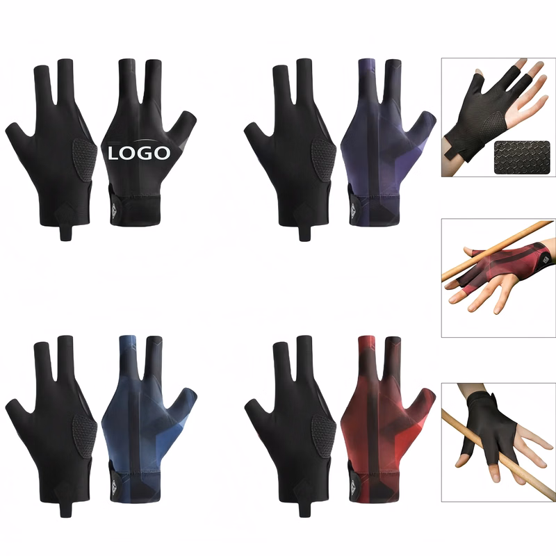 Three Finger Breathable Billiards Glove Adjustable Fit