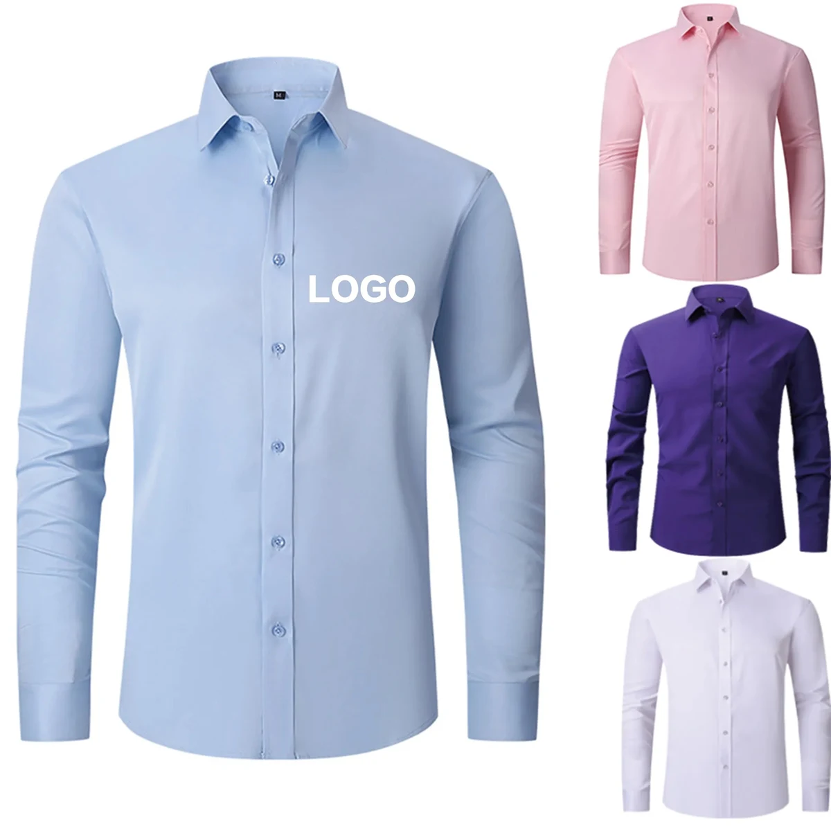 Non-Iron Wrinkle-Resistant Business Solid Color Shirt 1