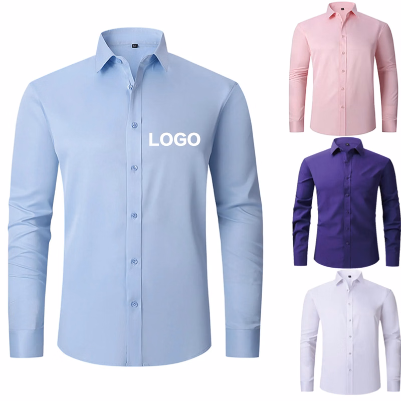 Non-Iron Wrinkle-Resistant Business Solid Color Shirt