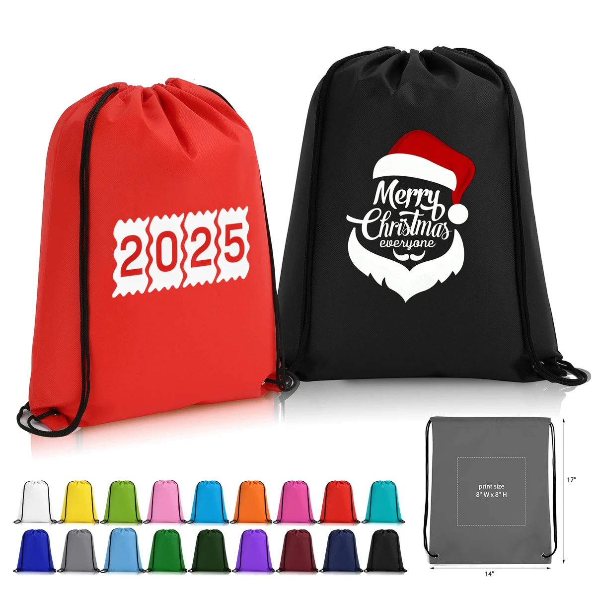 Non-Woven Custom Drawstring Backpack - 14" x 17" 1