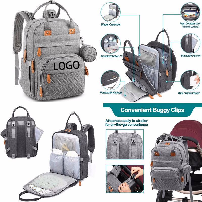 Multi function Waterproof Diaper Bag Backpack