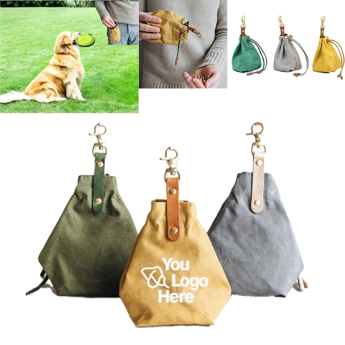 Canvas Dog Food Drawstring Bag 1