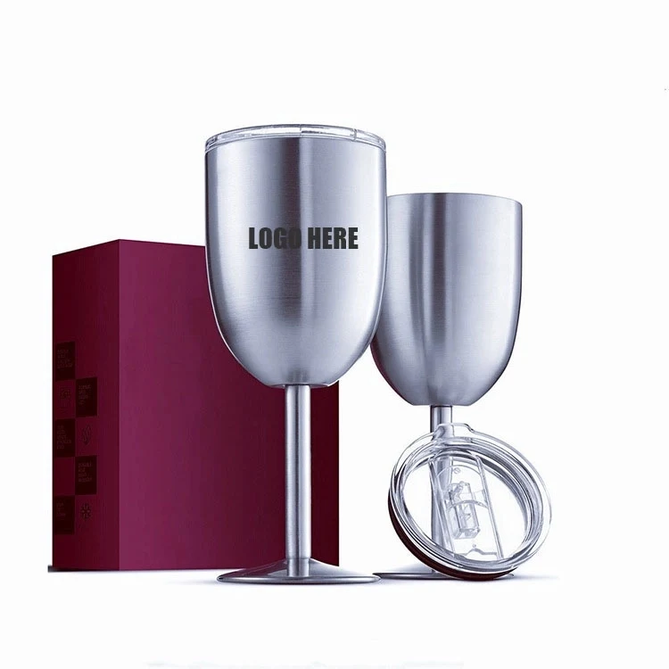 Stemmed Stainless Steel Wine Glasses With Lid 1