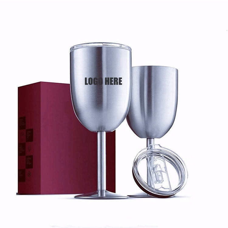 Stemmed Stainless Steel Wine Glasses With Lid