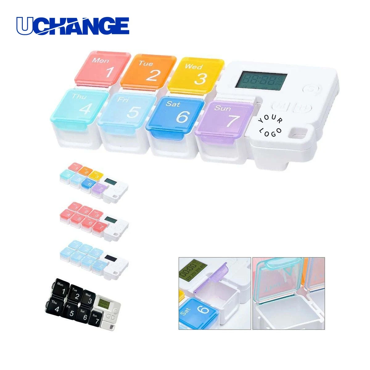 Pill Organizer with Multiple Alarms 1