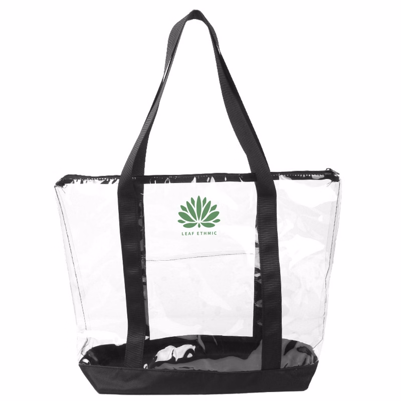 Large Clear Zippered Tote Bag