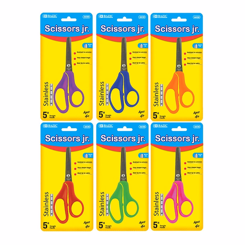 School Scissors - 5" Blunt Assorted Colors Single Pack