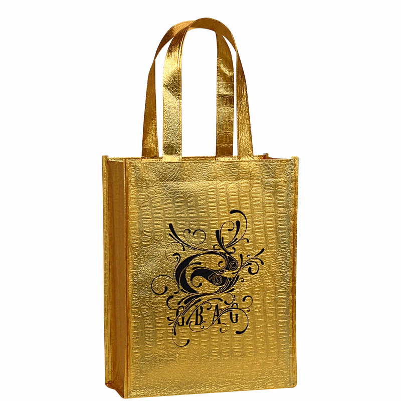 Textured Laminated Metallic Gift Bag 9"x12"x4.5"