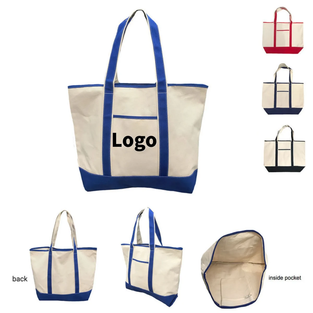 Canvas 10oz Tote Bag Spacious with Pocket for Grocery, custom tote bag with logo imprint 1