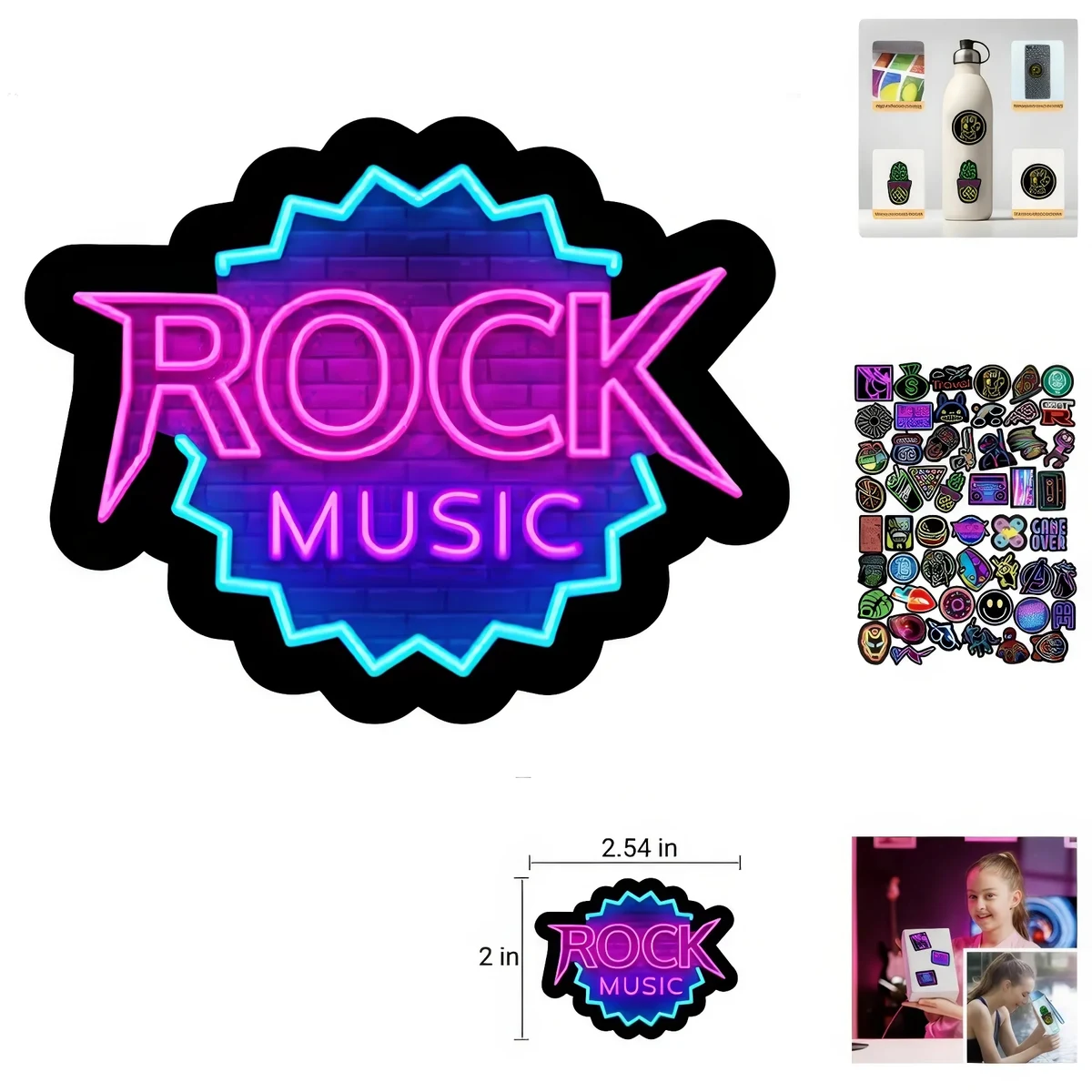 Trendy Neon Style Graffiti Sticker 1