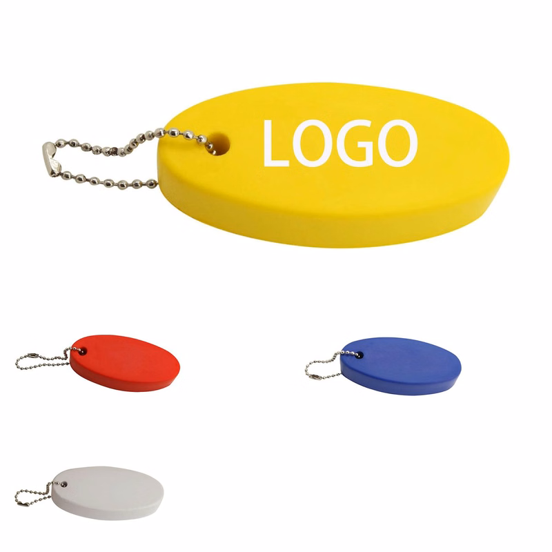 Oval PU Float Keychain Waterproof Floating Key Ring