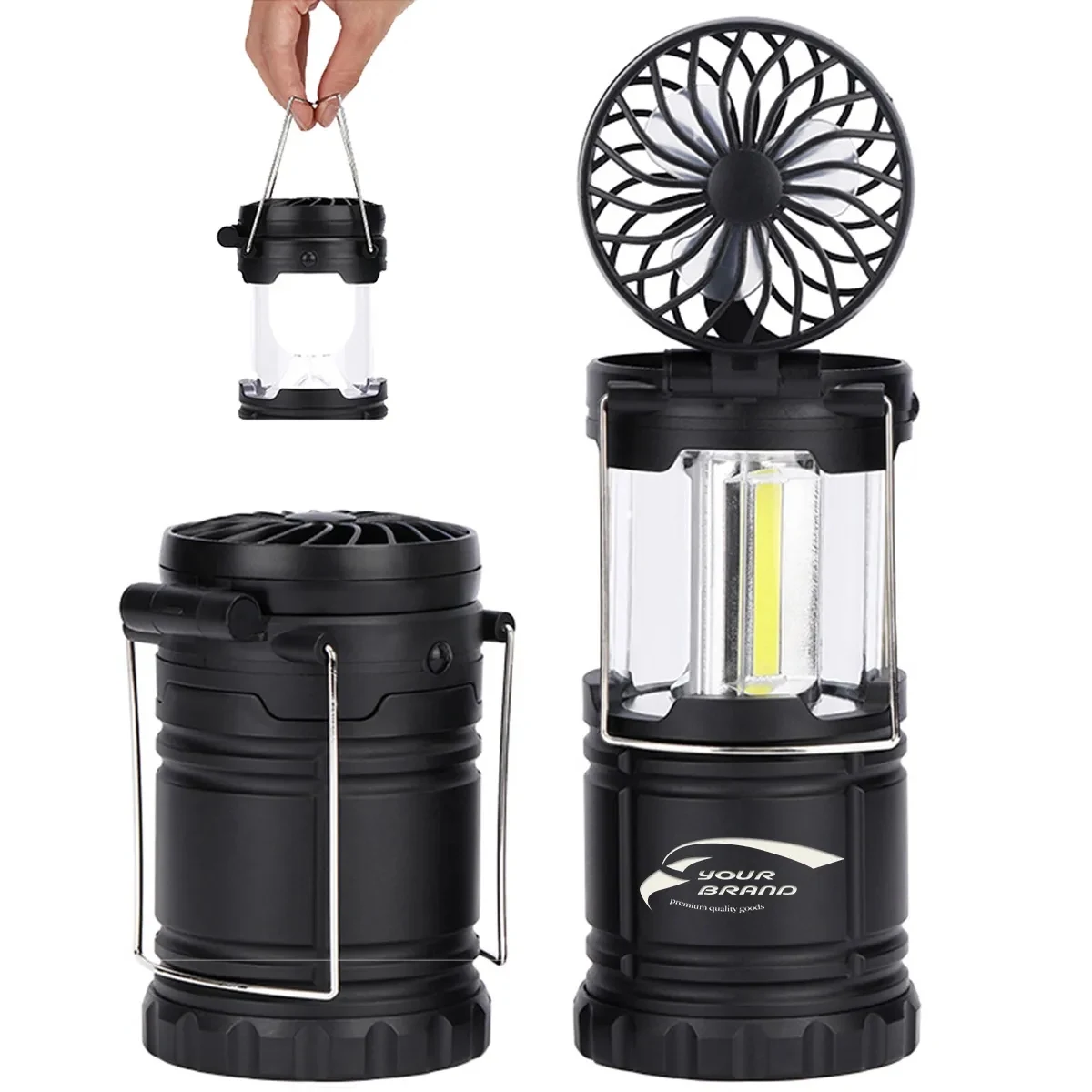 2-in-1 LED Battery Camping Hanging Fan Lantern 1