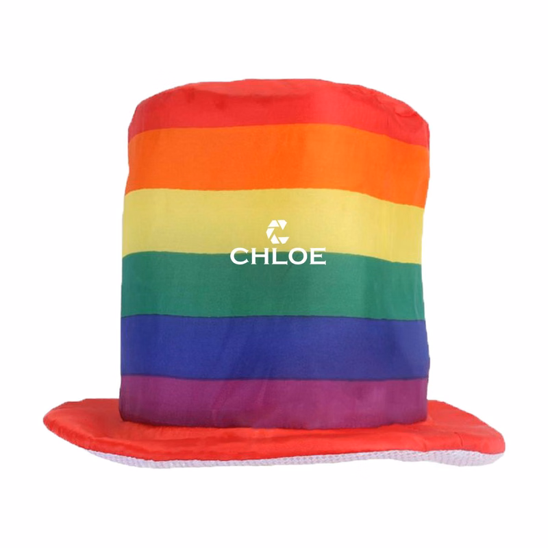 Rainbow Flag Polyester Top Hat