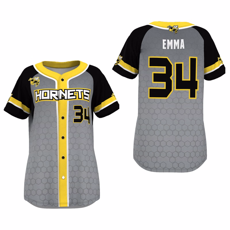 Women's Softball Full Button Pinhole Mesh Jersey