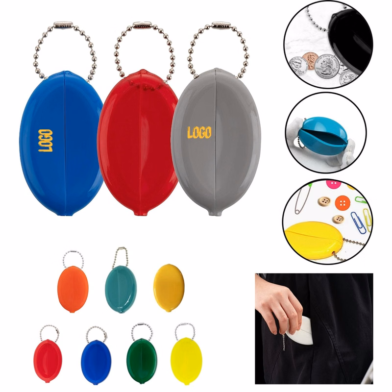 Oval Rubber Coin Purse Change Holder