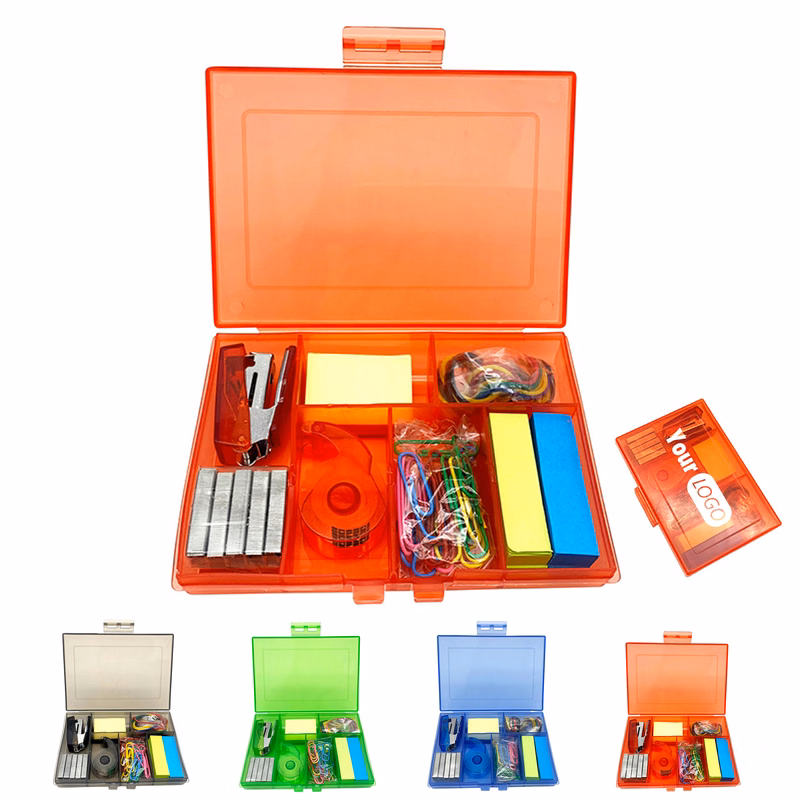 Study Stationery Kit with Stapler, Rubber Bands, and Paper Clips