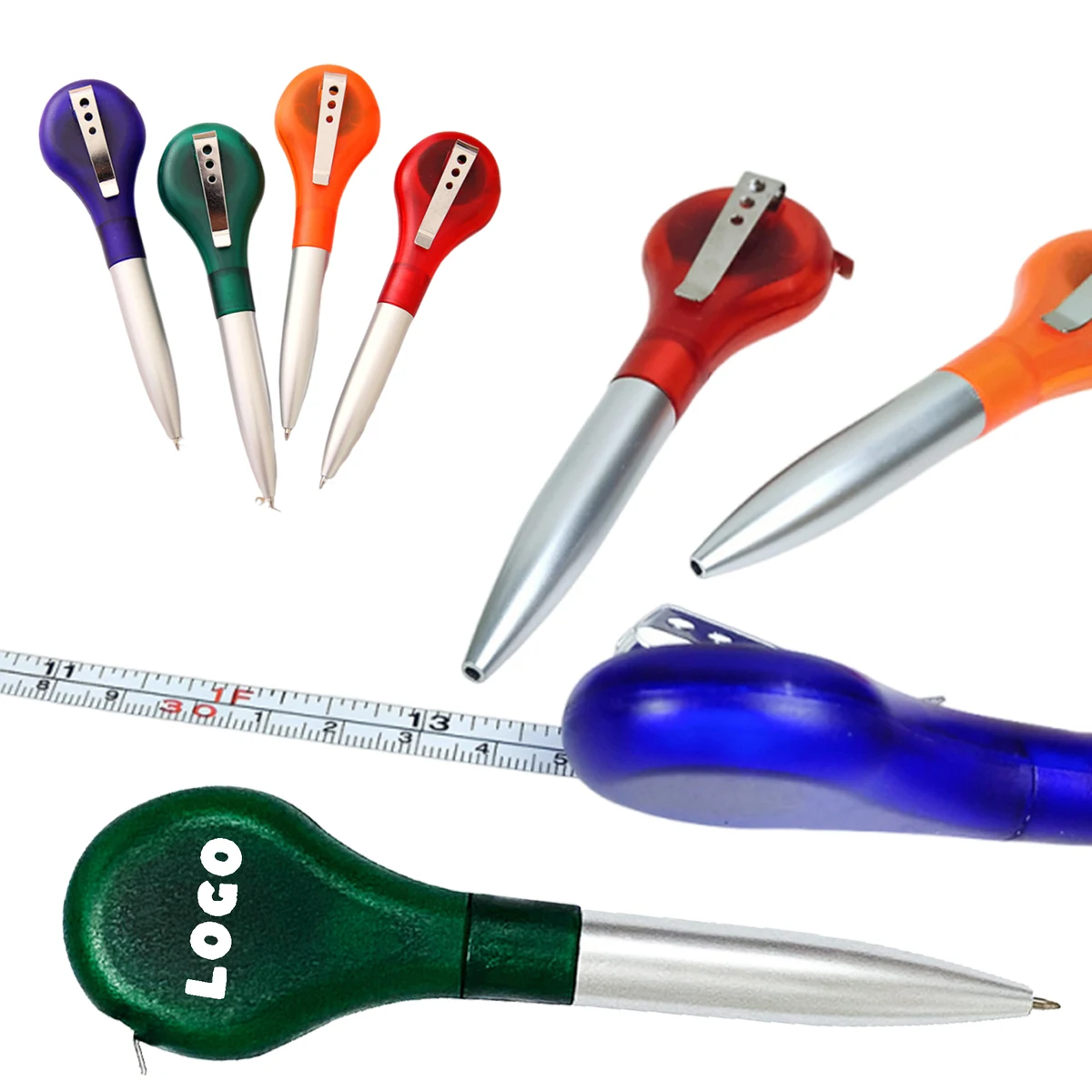 MOQ 50 Retractable Tape Measure Ballpoint Pen with Logo 1