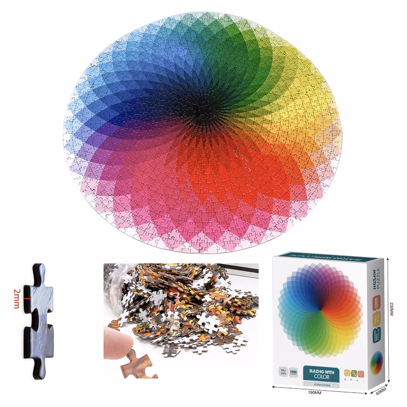 Custom Circle Round JigsawPuzzles for Adults 1000 Pcs Game