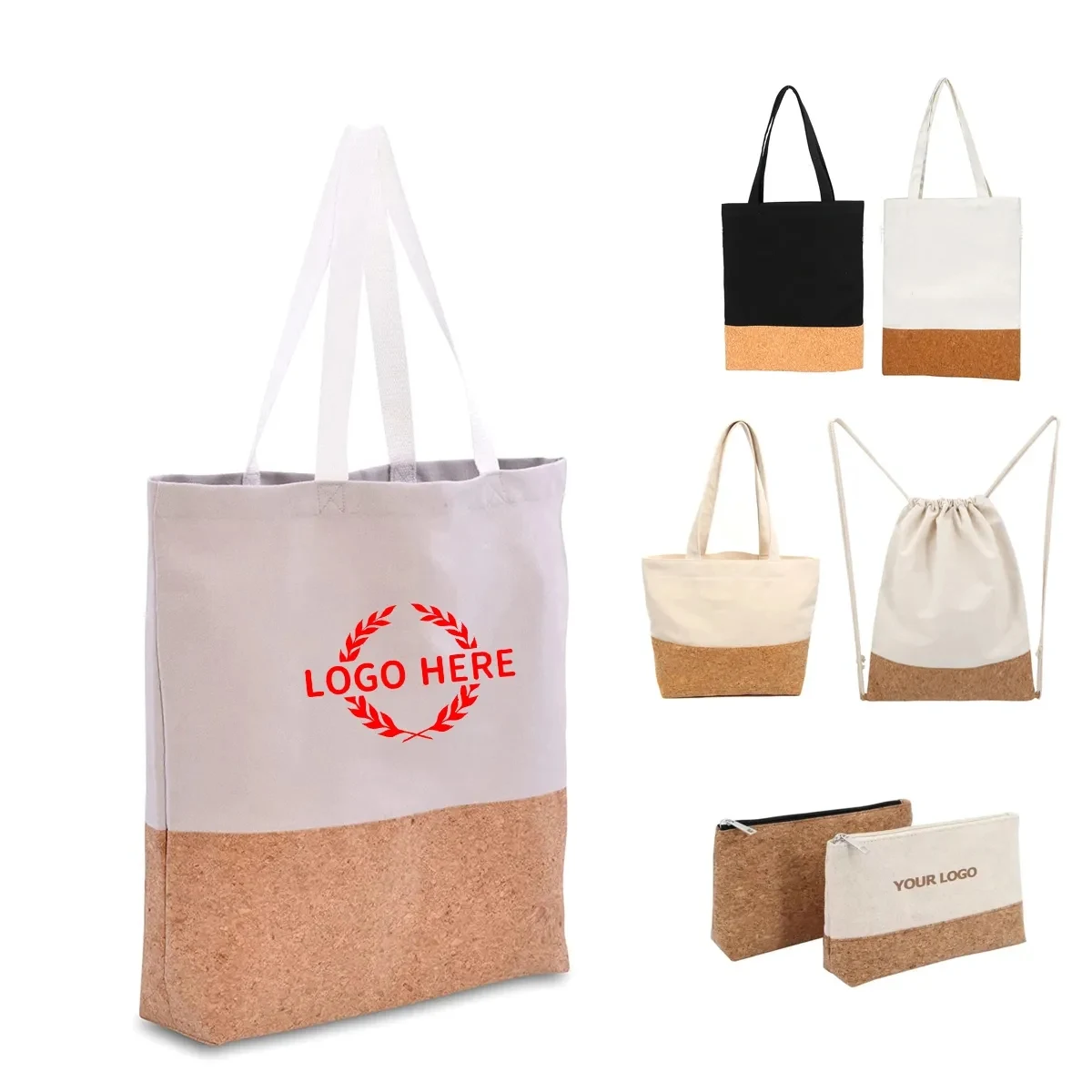 Custom Cork Bottom Farmers Market Bag, custom tote bag with logo imprint 1