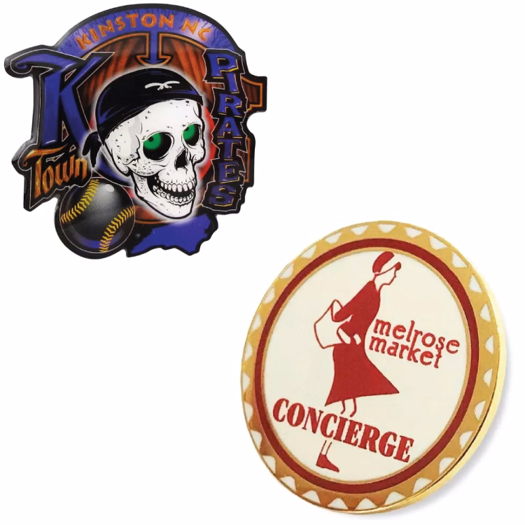 3/4" Full Color Offset Printed Lapel Pin with Epoxy Dome