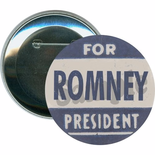 Romney For President, Old Blue, Political Button