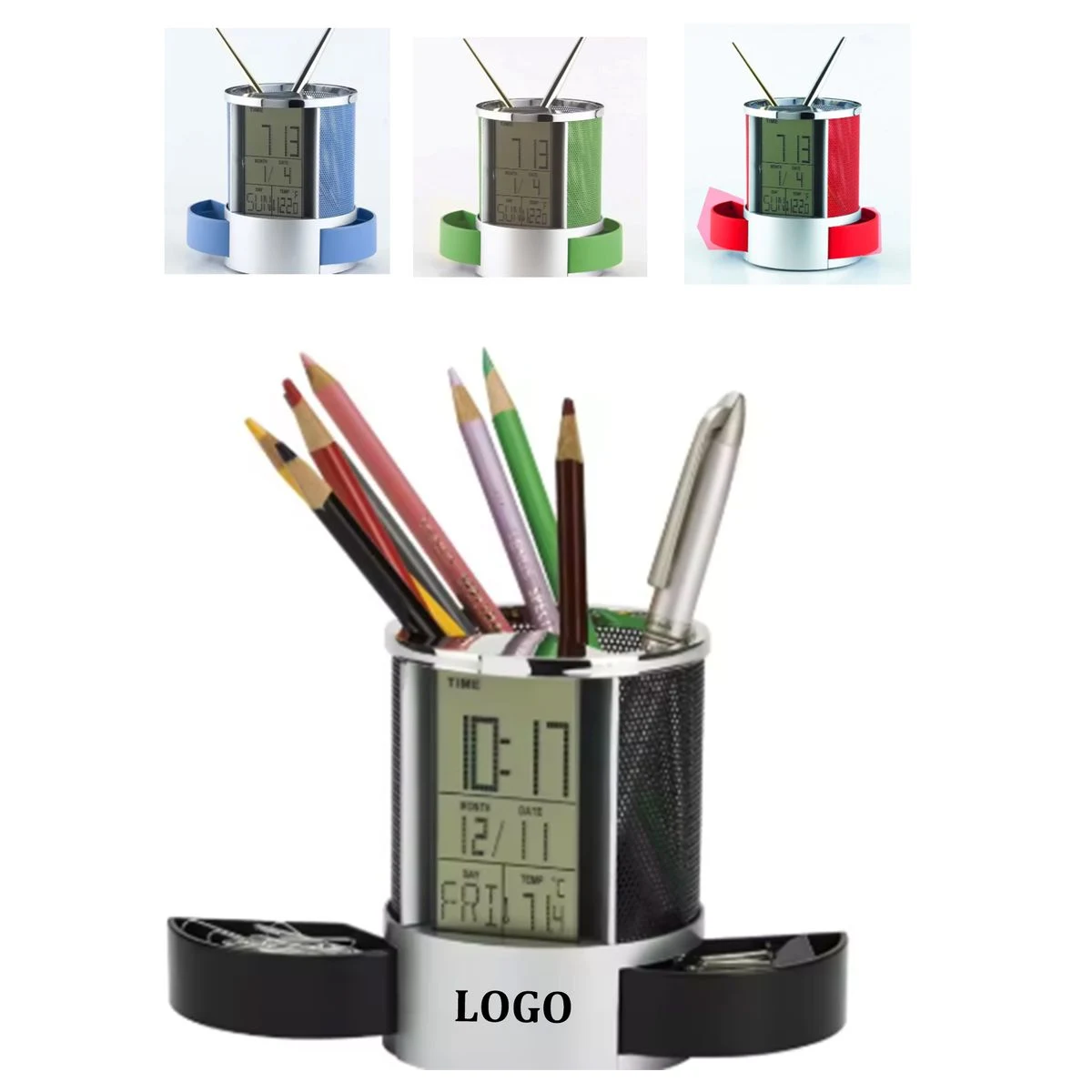 Multi Function Desk Caddy Clock 1