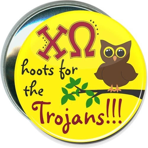 XU hoots for the Trojans, College Button 1