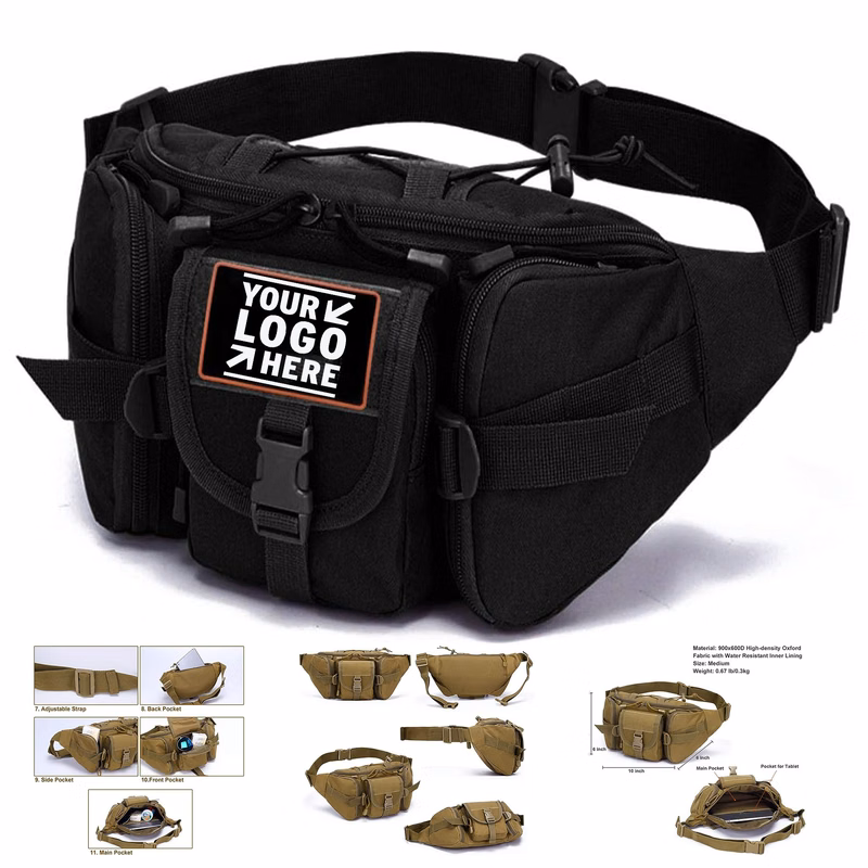 Military Tactical Waist Pack 900D Nylon Oxford Portable Water Resistant EDC Fanny Hip Bum Bag