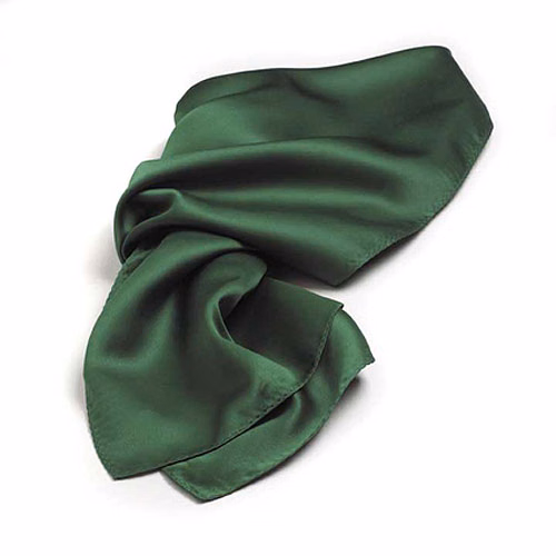 Kelly Green Polyester Satin Scarf - 30"x30"
