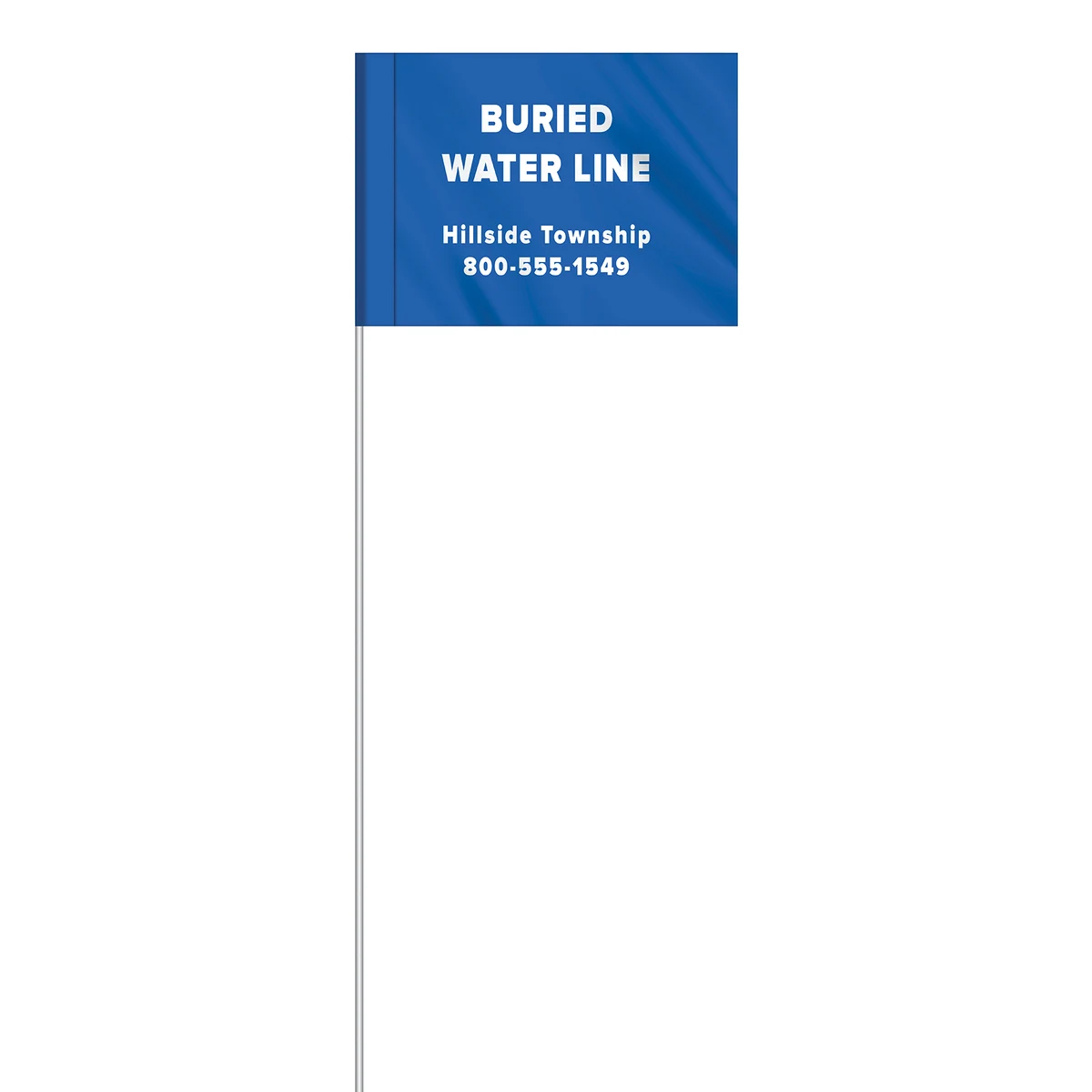 1-Color 2.5" x 3.5" Custom Vinyl Marking Flag w/11.5" Plastic Staff 1
