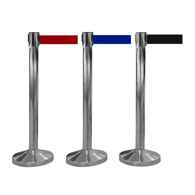 Retractable Belt Barrier Stanchion - Stainless Steel 1