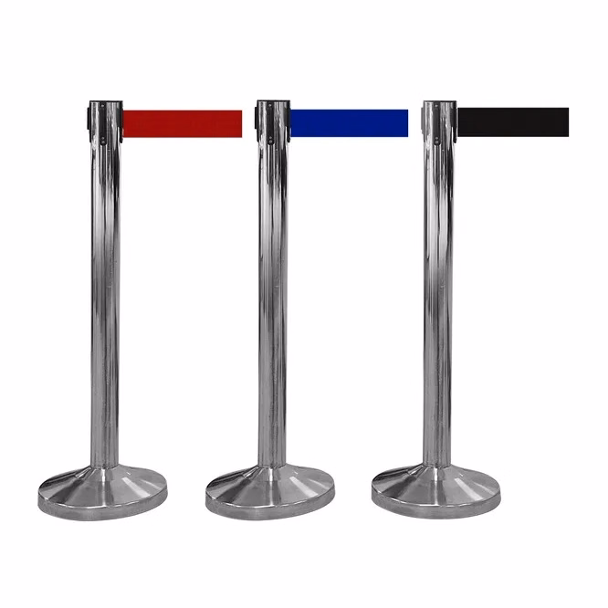 Retractable Belt Barrier Stanchion - Stainless Steel