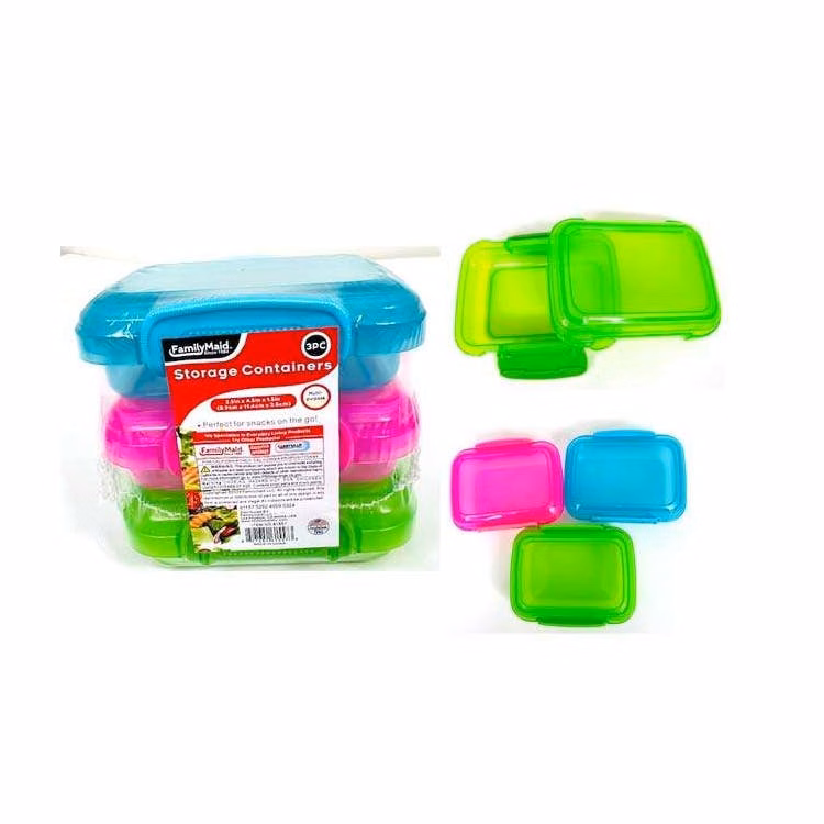 Storage Containers - 3 Piece Set Assorted Colors