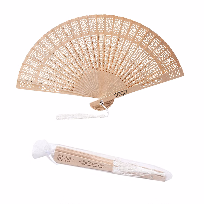 Folding Tassel Wooden Fan MOQ 50PCS