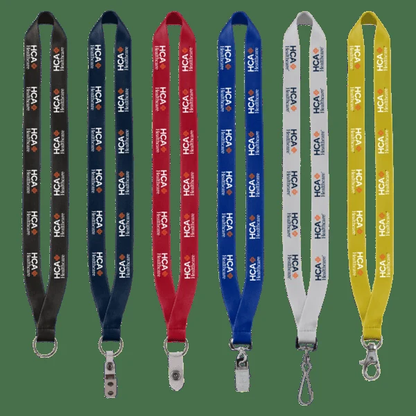 3/4" Polyester Lanyard with Sewn Silver Metal Split-Ring 1