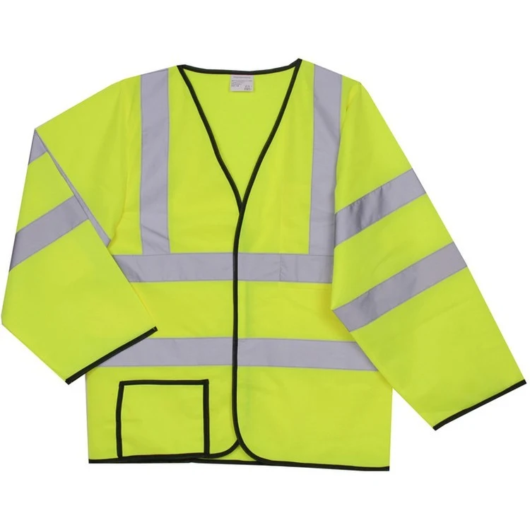 Polyester Yellow Solid Safety Long Sleeve Jersey SV197 1