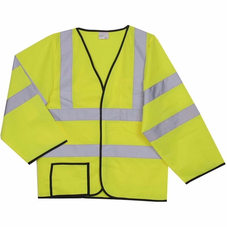 Polyester Yellow Solid Safety Long Sleeve Jersey SV197