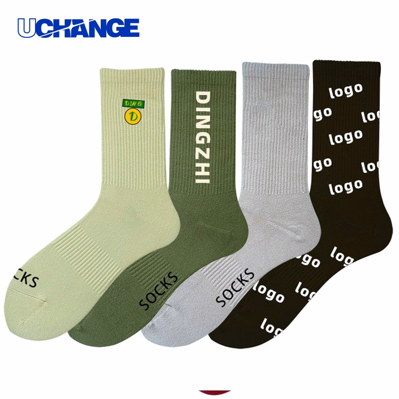 Jacquard Knit Casual Crew Socks