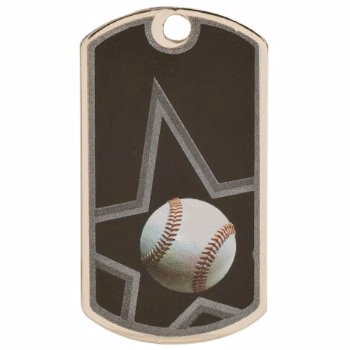 Baseball Star Metal Dog Tag