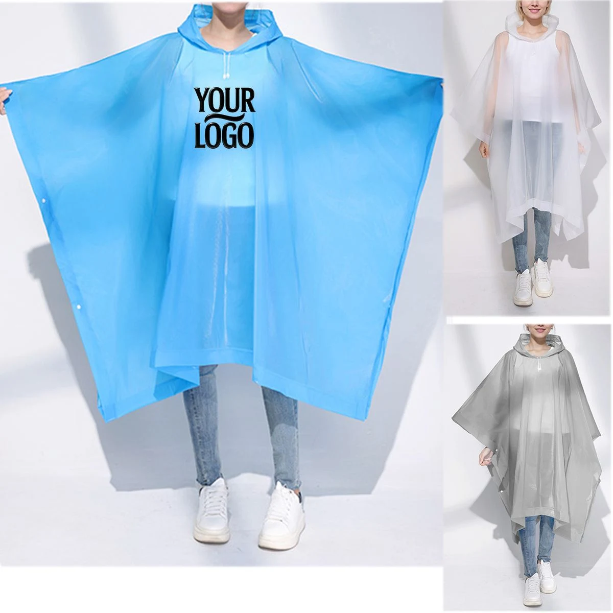 MOQ 50 EVA Durable Poncho Raincoat 1