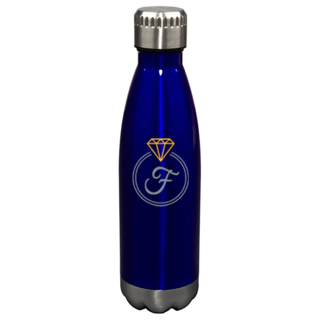 17 oz Glacier Gloss Blue Vacuum Insulated Stainless Steel Double Wall Sports Water Bottle 1