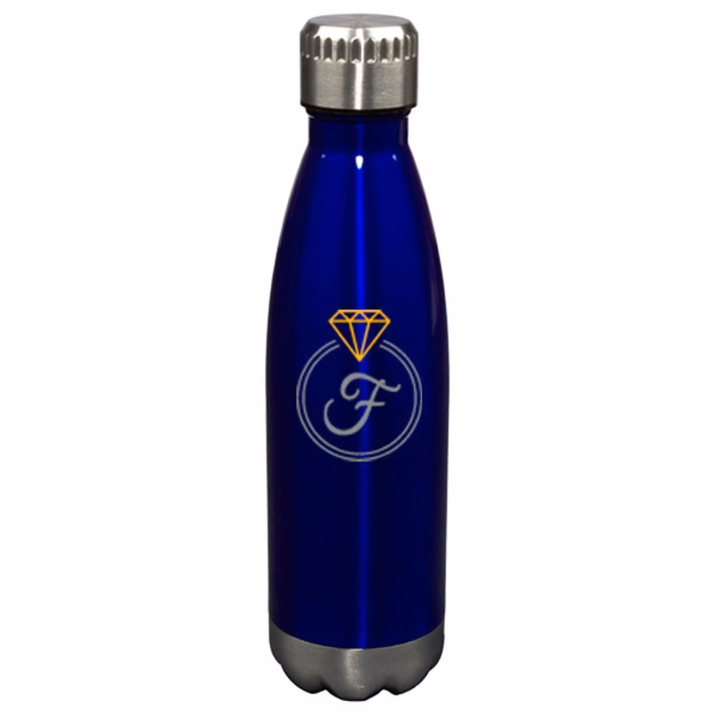 17 oz Glacier Gloss Blue Vacuum Insulated Stainless Steel Double Wall Sports Water Bottle