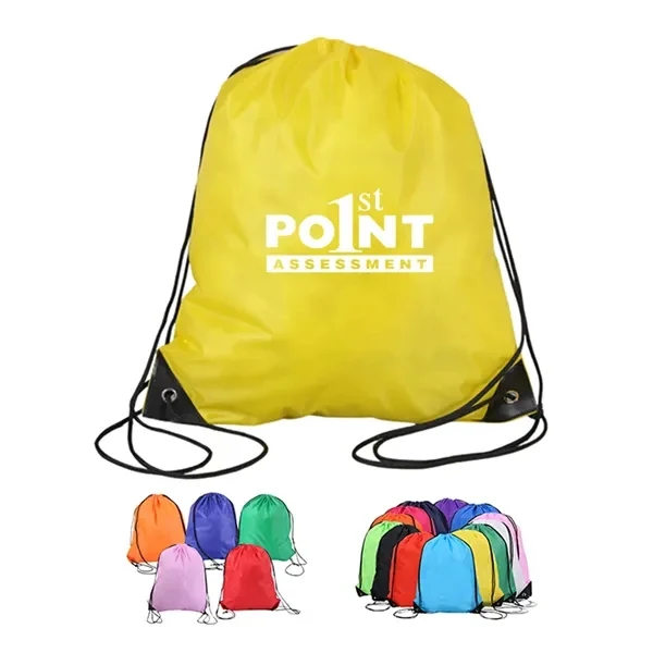 Custom 210D Polyester 16.5" Drawstring Backpack With Reinforced Grommets — Sports Promo 1