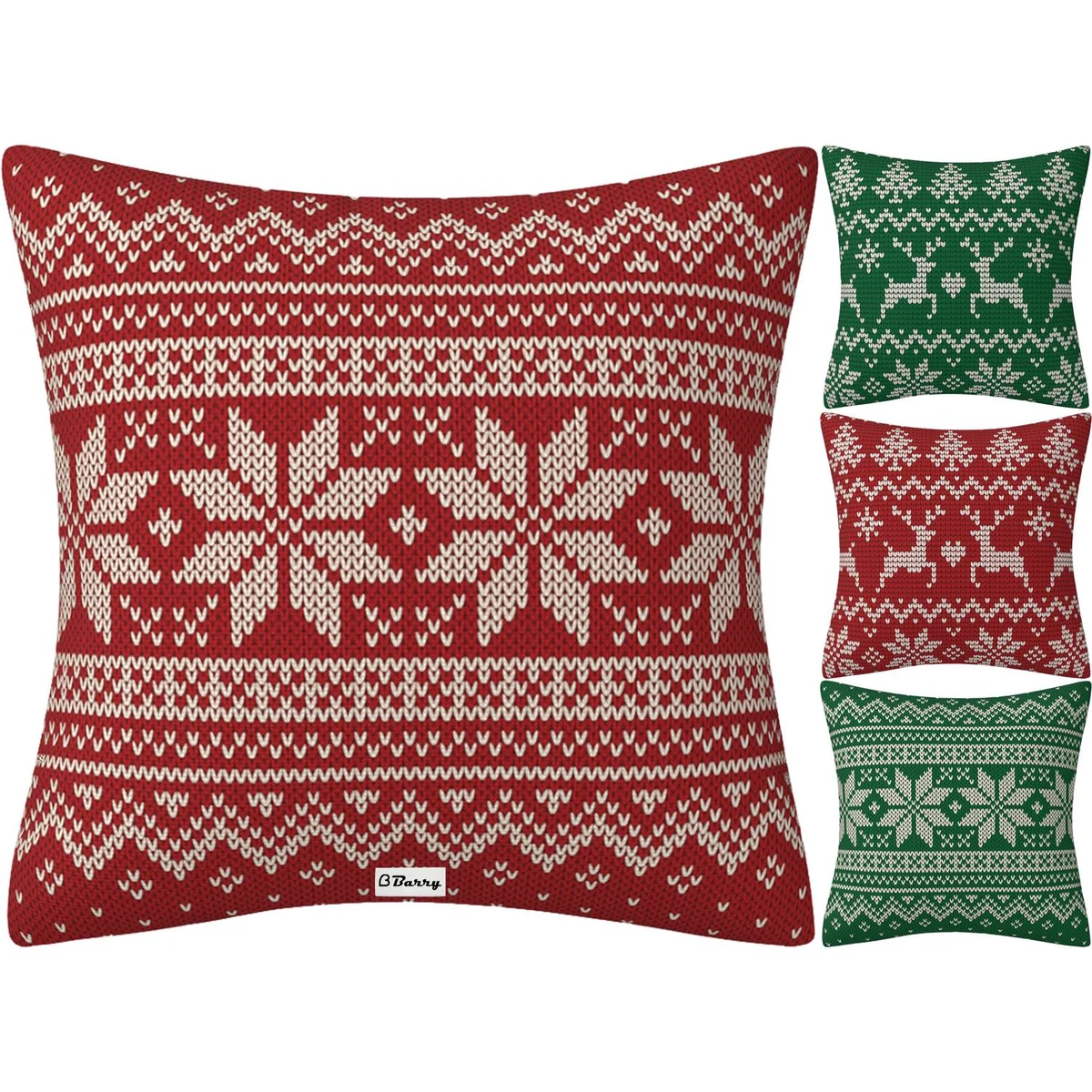 Winter Christmas Knit Look Pillow Cover 1