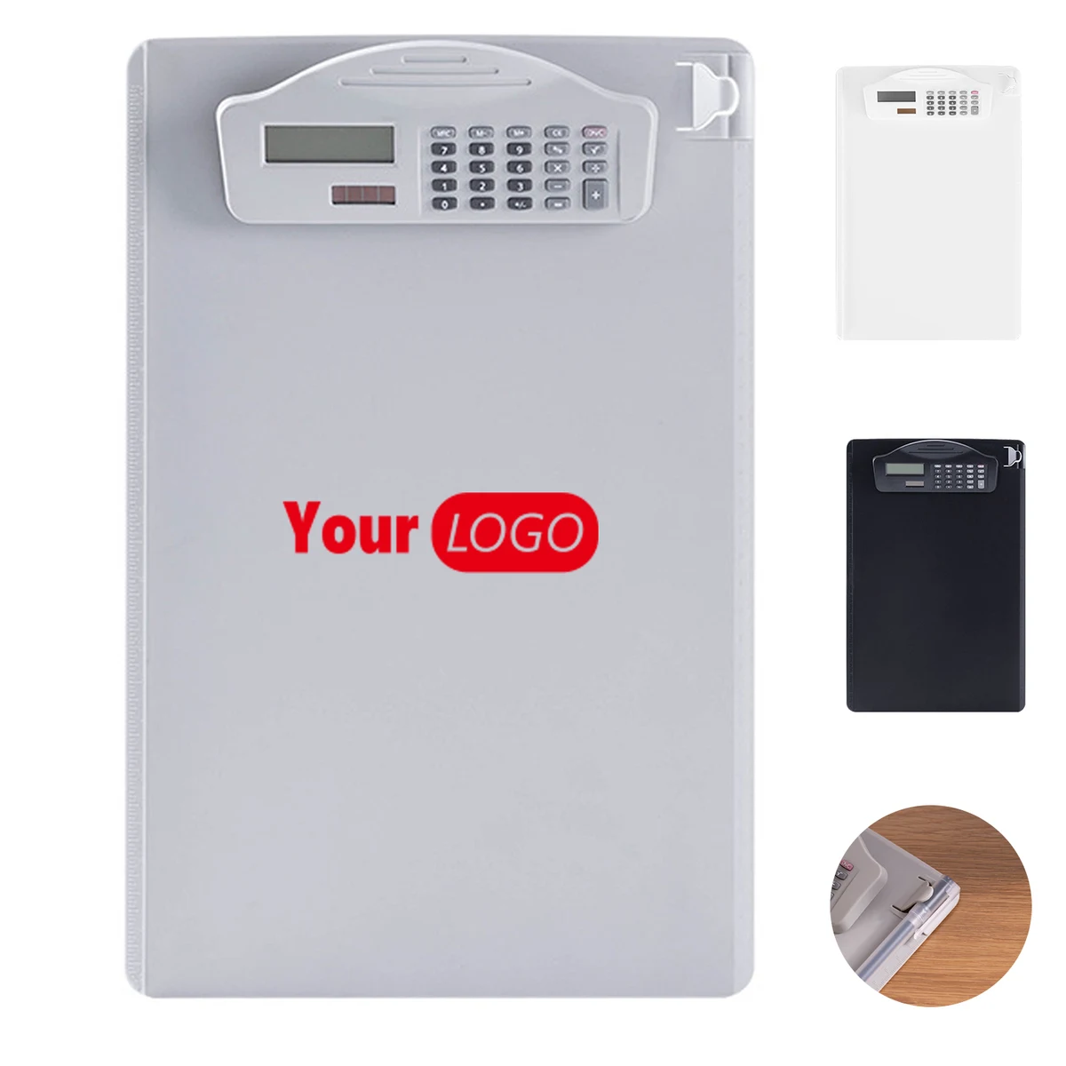 Clipboard with Calculator and Pen Holder 1