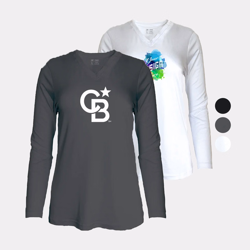 Women's Long Sleeve Jersey V-Neck Tee