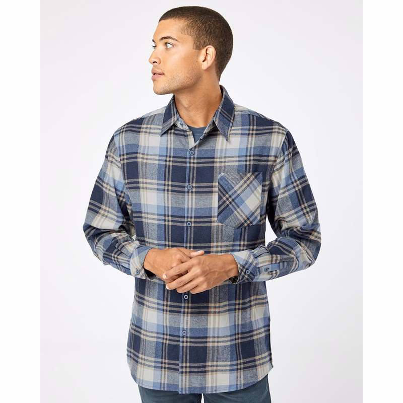 Men's Open Pocket Flannel Shirt - 8212