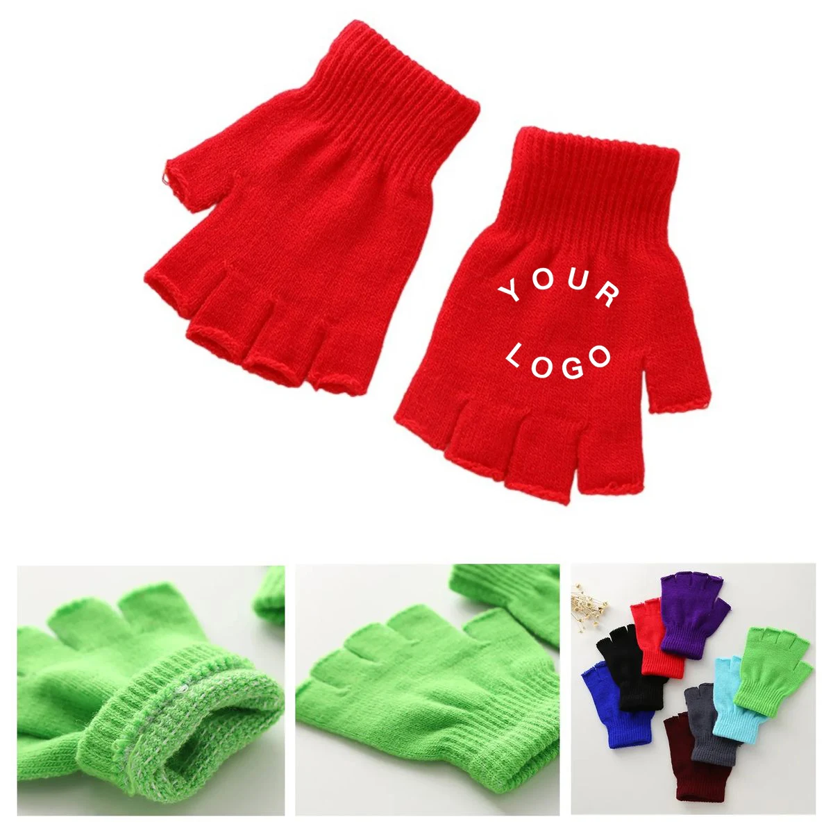 Acrylic Cold Weather Half Finger Gloves 1